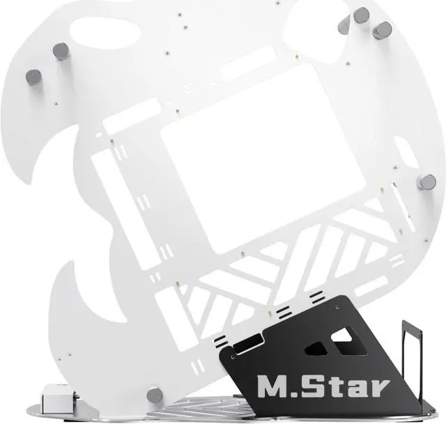 Alt view image 2 of 6 - MLOONG M.STAR 3 Blue MATX Mid Tower PC Gaming Case/Open High Airflow Perforated Computer Cases/Support M-ATX/ITX Motherboard/240mm AIO Support at Top/Tempered Glass Window.