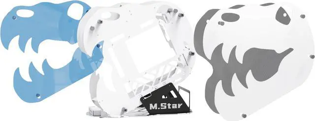 Alt view image 6 of 6 - MLOONG M.STAR 3 Blue MATX Mid Tower PC Gaming Case/Open High Airflow Perforated Computer Cases/Support M-ATX/ITX Motherboard/240mm AIO Support at Top/Tempered Glass Window.