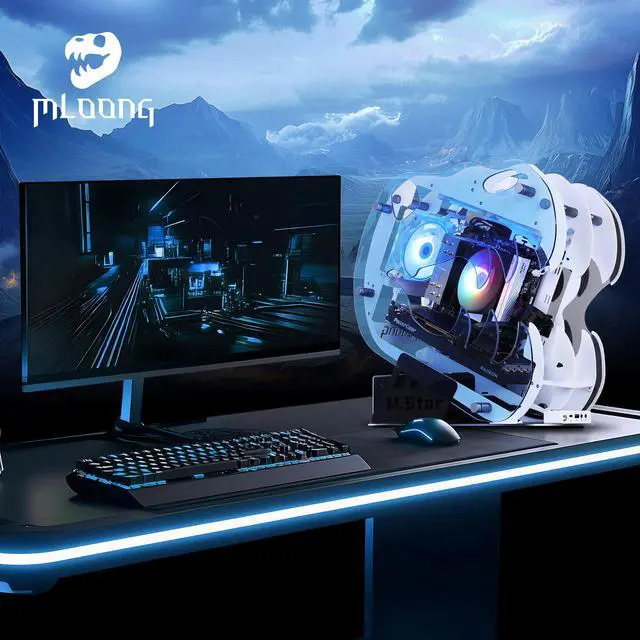 Alt view image 6 of 6 - Mloong Gaming PC Desktop AMD Ryzen 5 7600X (Up to 5.3GHz) CPU, AMD Radeon RX 6750 GRE 10GB, 1TB NVME SSD, 32GB DDR5 RAM 6000MHz, 700W PSU , 3ARGB Fans, Windows 11 Home 64-bit WIFI Gaming Desktop