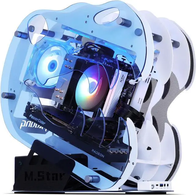 Main image of Mloong Gaming PC Desktop AMD Ryzen 5 7600X (Up to 5.3GHz) CPU, AMD Radeon RX 6750 GRE 10GB, 1TB NVME SSD, 32GB DDR5 RAM 6000MHz, 700W PSU , 3ARGB Fans, Windows 11 Home 64-bit WIFI Gaming Desktop