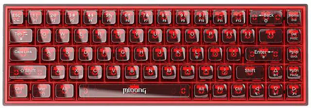Main image of Mloong PC transparent key cap 68 key Mechanical Gaming Keyboard with ADJUSTABLE
KEYBOARD BACKLIGHT - FLASH PINK Switches for a Premium Typing and Gaming Experience on PC and Mac