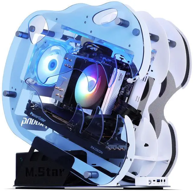 Main image of Mloong Gaming PC Desktop AMD Ryzen 5 7600X (Up to 5.3GHz) CPU, AMD Radeon RX 6750 GRE 10GB, 1TB NVME SSD, 32GB DDR5 RAM 6000MHz, 700W PSU , 3ARGB Fans, Windows 11 Home 64-bit WIFI Gaming Desktop