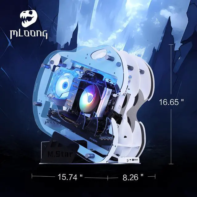 Alt view image 6 of 7 - Mloong Gaming PC Desktop AMD Ryzen 5 7600X (Up to 5.3GHz) CPU, AMD Radeon RX 6750 GRE 10GB, 1TB NVME SSD, 32GB DDR5 RAM 6000MHz, 700W PSU , 3ARGB Fans, Windows 11 Home 64-bit WIFI Gaming Desktop