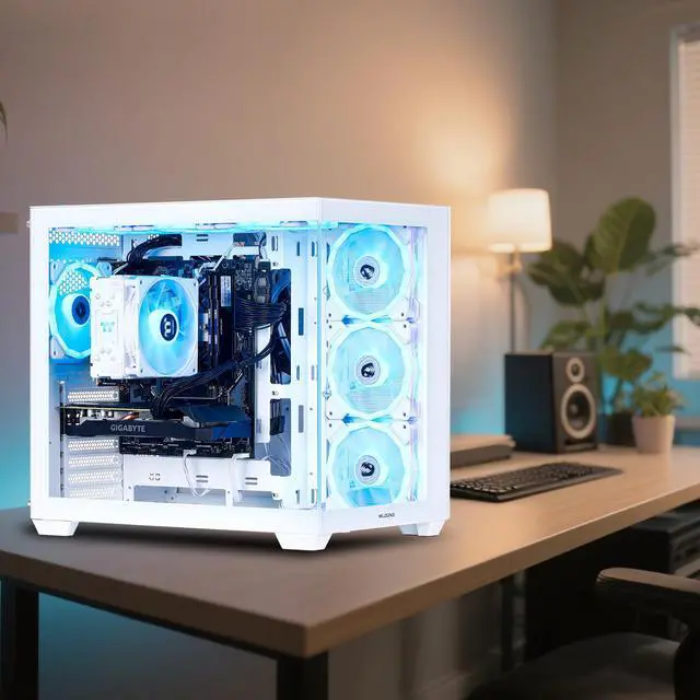 Alt view image 7 of 7 - Mloong Gaming PC Desktop, AMD Ryzen 7 8700F 4.1 GHz (5.0Ghz Turbo), NVIDIA RTX 5060 Ti 8GB GDDR7, 1TB Gen4 NVMe SSD, 32GB 6000Mhz DDR5 RAM, 650W PSU, Wi-Fi, Win 11 Home Prebuilt PC, White