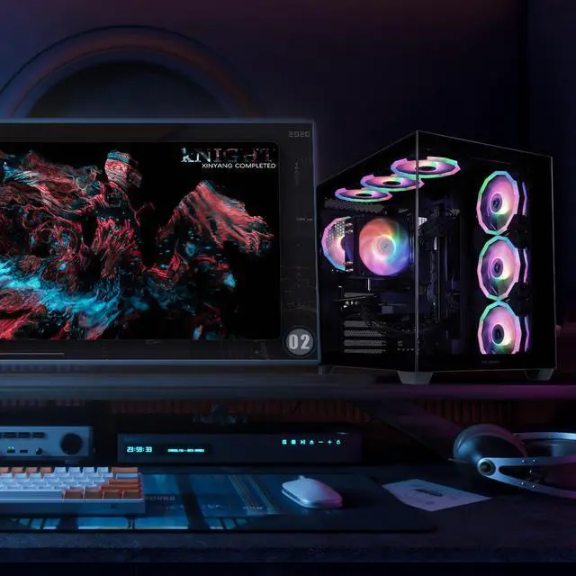 Alt view image 7 of 7 - Mloong Gaming PC Desktop, AMD Ryzen 7 8700F 4.1 GHz (5.0Ghz Turbo), NVIDIA RTX 5060 Ti 8GB GDDR7, 1TB Gen4 NVMe SSD, 32GB 6000Mhz DDR5 RAM, 650W PSU, Wi-Fi, Win 11 Home Prebuilt PC, Black