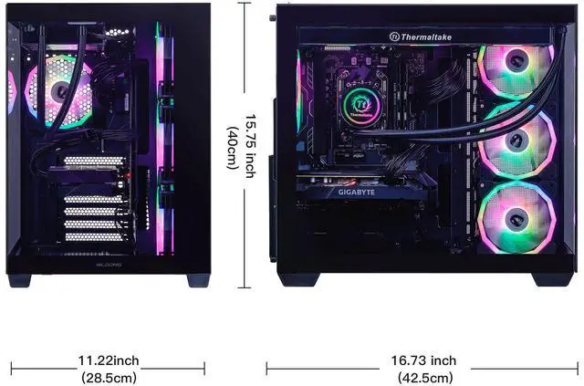 Alt view image 6 of 7 - Mloong X-Dragon Gaming PC Desktop, AMD Ryzen 7 9800X3D 8 core 4.7GHz(up to 5.2GHz), GeForce RTX 5080 16GB, 32GB DDR5 RAM 6000MHz, 2TB NVME SSD, 850W PSU, Windows 11 Home 64-bit, Black