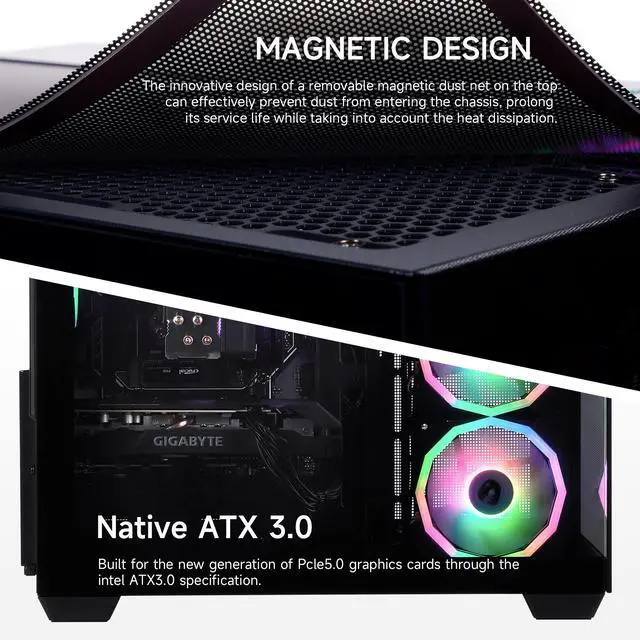 Alt view image 3 of 7 - Mloong Gaming PC Desktop, AMD Ryzen 7 8700F 4.1 GHz (5.0Ghz Turbo), NVIDIA RTX 5060 Ti 8GB GDDR7, 1TB Gen4 NVMe SSD, 32GB 6000Mhz DDR5 RAM, 650W PSU, Wi-Fi, Win 11 Home Prebuilt PC, Black