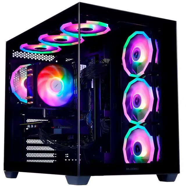 Main image of Mloong Gaming PC Desktop, AMD Ryzen 7 8700F 4.1 GHz (5.0Ghz Turbo), NVIDIA RTX 5060 Ti 8GB GDDR7, 1TB Gen4 NVMe SSD, 32GB 6000Mhz DDR5 RAM, 650W PSU, Wi-Fi, Win 11 Home Prebuilt PC, Black
