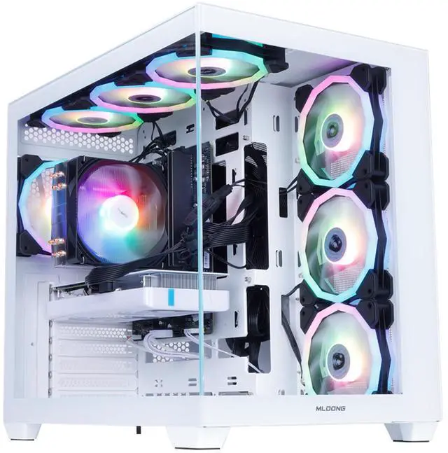 Main image of MLOONG Gaming PC,AMD Ryzen 5 5500 4.2 GHz, AMD Radeon RX 6600 8GB Desktop Computer, 1TB NVMe SSD, 16GB DDR4 3200MHz, Air Cooled Prebuilt,650W PSU, Windows 11 Home,Tower Prebuilt  PC