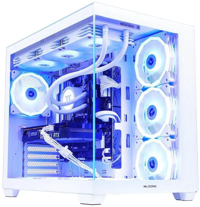 Main image of Mloong X-Dragon Gaming PC Desktop, Intel Core i9 14900KF 24 core 3.2GHz(up to 6.0GHz), GeForce RTX 5080 16GB, 64GB DDR5 RAM 6000MHz, 2TB NVME SSD, 850W PSU, Windows 11 Home 64-bit, White