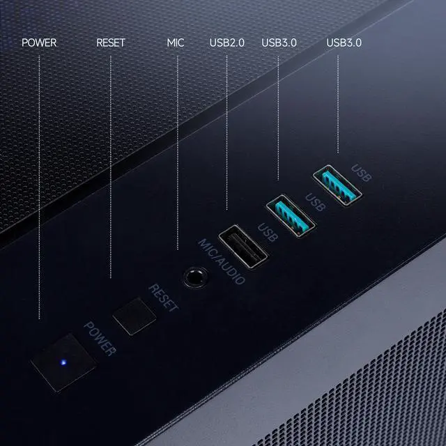 Alt view image 5 of 7 - Mloong Black Gaming PC AMD Ryzen 5 5500 (Up to 4.2 GHz) CPU, GeForce RTX 3050 6GB, 1TB NVME SSD, 16GB DDR4 RAM 3200MHz, 650W PSU,7ARGB Fans, Windows 11 Home 64-bit WIFI Gaming Desktop, White