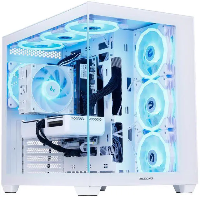 Mloong Gaming PC Desktop, AMD Ryzen 7 8700F 4.1 GHz (5.0Ghz Turbo), NVIDIA RTX 5060 Ti 8GB GDDR7, 1TB Gen4 NVMe SSD, 32GB 6000Mhz DDR5 RAM, 650W PSU, Wi-Fi, Win 11 Home Prebuilt PC, White