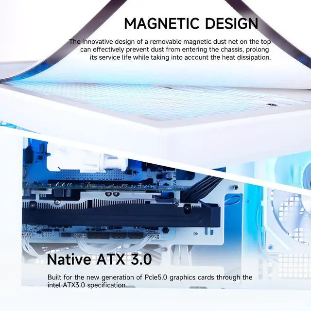 Alt view image 3 of 7 - Mloong Black Gaming PC AMD Ryzen 5 5500 (Up to 4.2 GHz) CPU, GeForce RTX 3050 6GB, 1TB NVME SSD, 16GB DDR4 RAM 3200MHz, 650W PSU,7ARGB Fans, Windows 11 Home 64-bit WIFI Gaming Desktop, White