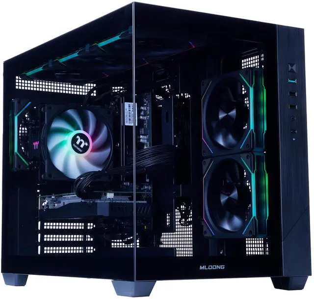 Main image of Mloong Gaming PC Desktop, AMD Ryzen 7 8700F 4.1 GHz (5.0Ghz Turbo), NVIDIA RTX 5060 Ti 8GB GDDR7, 1TB Gen4 NVMe SSD, 32GB 6000Mhz DDR5 RAM, 650W PSU, Wi-Fi, Win 11 Home Prebuilt PC, Black