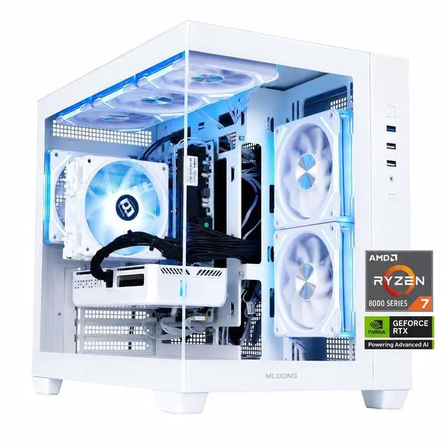 Mloong Gaming PC Desktop, AMD Ryzen 7 8700F 4.1 GHz (5.0Ghz Turbo