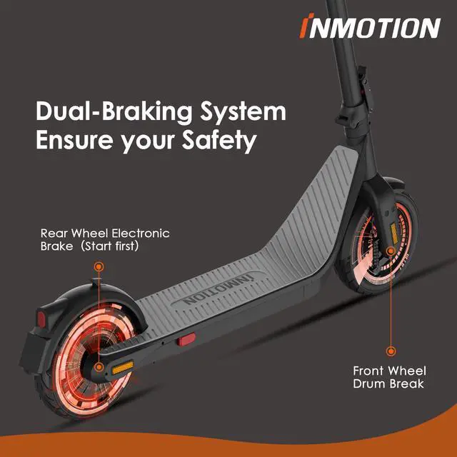 Alt view image 3 of 7 - Inmotion Air Pro Electric Sport Scooter, 750W Power, 22MPH & 30Miles Range, Wiring Hidden Design, 10'' Pneumatic Tire, Dual Brakes, W. Capacity 264lbs, Commuter Electric Scooter Adults