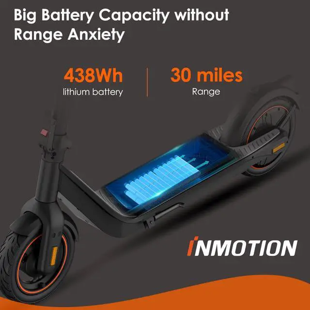 Alt view image 5 of 7 - Inmotion Air Pro Electric Sport Scooter, 750W Power, 22MPH & 30Miles Range, Wiring Hidden Design, 10'' Pneumatic Tire, Dual Brakes, W. Capacity 264lbs, Commuter Electric Scooter Adults