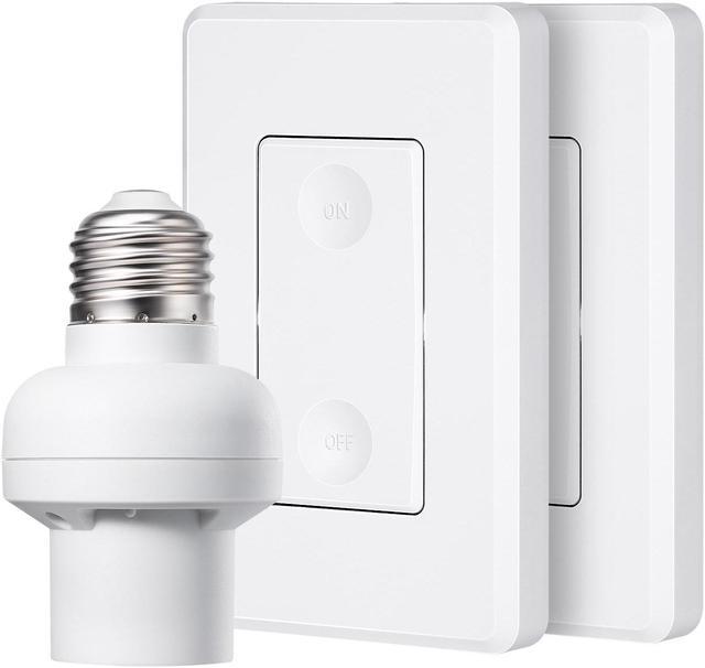 DEWENWILS Indoor Wireless Light Switch, Remote Control Wall Light Switch and Receiver Kit, No In-Wall Wiring Required, White
