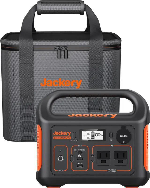 Main image of Jackery Explorer 300 Portable Power Station + Carrying Case Bag for Explorer 300, Portable Power Set for Outdoor Photography