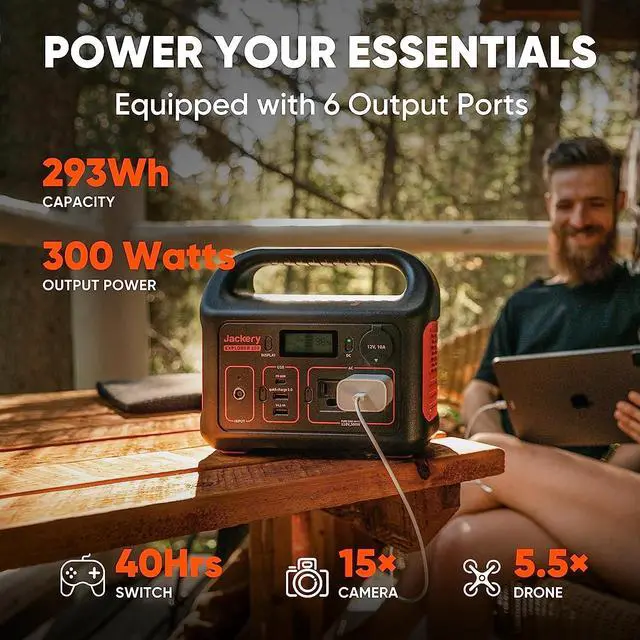 Alt view image 3 of 5 - Jackery Explorer 300 Portable Power Station + Carrying Case Bag for Explorer 300, Portable Power Set for Outdoor Photography