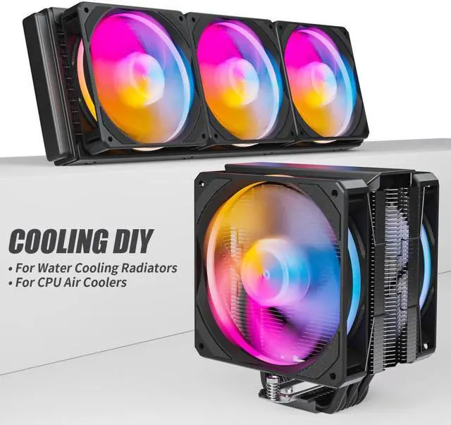 Alt view image 4 of 7 - upHere U2C Case Fan 120mm Black 5V ARGB SYNC PWM Silent Computer Cooling Fans All-in-One Daisy Chain 1800RPM 77.93CFM Under 25dB(A) for Cases CPU Liquid Coolers and CPU Air Coolers,3-Pack,U2C-3
