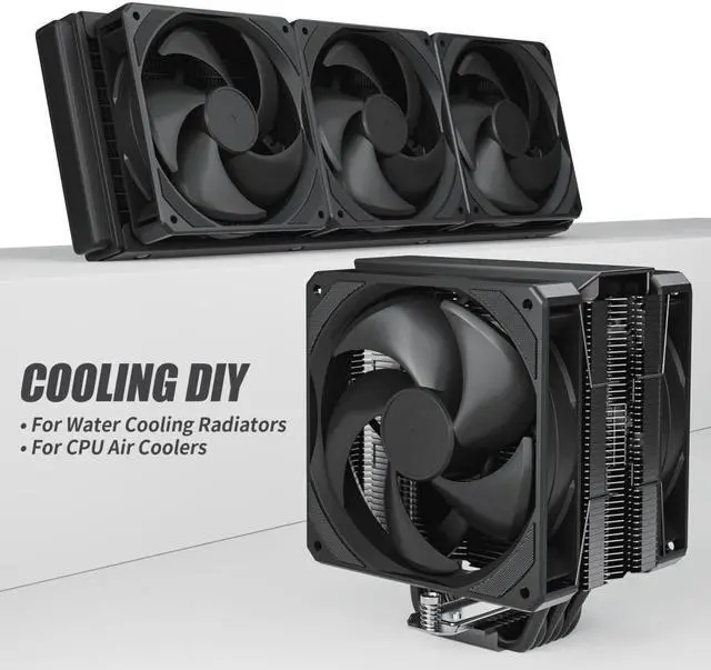 Alt view image 5 of 7 - upHere U2K Case Fan 120mm Black PWM Silent Computer Cooling Fans All-in-One Daisy Chain 1800RPM 77.93CFM Under 25dB(A) for Cases CPU Liquid Coolers and CPU Air Coolers,3-Pack,U2K-3