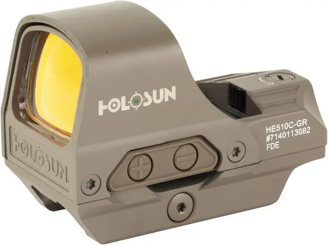 Alt view image 2 of 2 - Holosun HE510C Open Reflex Sight Green 2MOA Dot & 65MOA Circle, FDE - HS510C-FDE-G