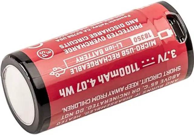 Alt view image 2 of 8 - SureFire SF18350 3.7V 1100mAh Micro USB Lithium-Ion Rechargeable Battery