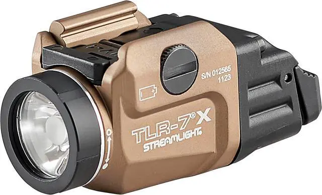 Alt view image 6 of 6 - Streamlight TLR-7X Multi-Fuel USB Rechargeable Gun Light Weaponlight WML w/ Rail Mount, 500 Lumens, FDE - 69456