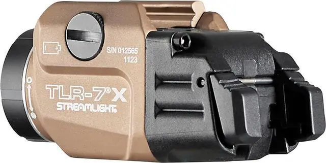 Alt view image 2 of 6 - Streamlight TLR-7X Multi-Fuel USB Rechargeable Gun Light Weaponlight WML w/ Rail Mount, 500 Lumens, FDE - 69456