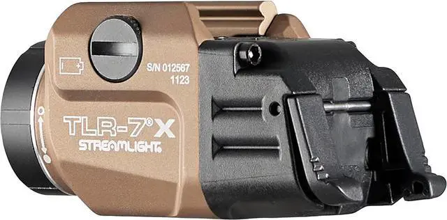 Alt view image 5 of 6 - Streamlight TLR-7X Multi-Fuel USB Rechargeable Gun Light Weaponlight WML w/ Rail Mount, 500 Lumens, FDE - 69456