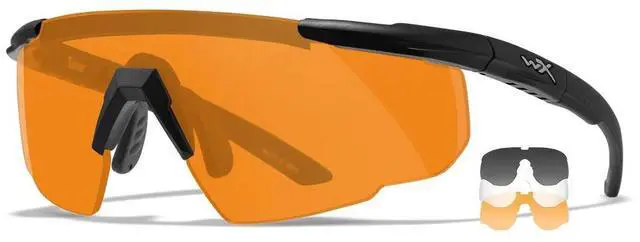 Alt view image 2 of 3 - Wiley X Saber Advanced Sunglasses Ballistic Eyewear - Smoke Grey / Clear / Light Rust Lens