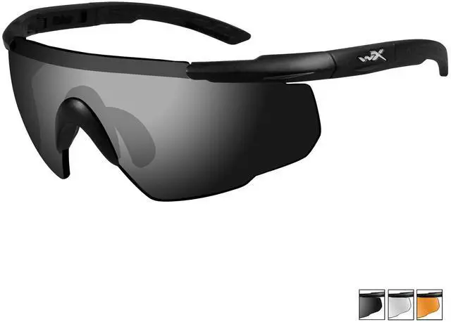 Main image of Wiley X Saber Advanced Sunglasses Ballistic Eyewear - Smoke Grey / Clear / Light Rust Lens