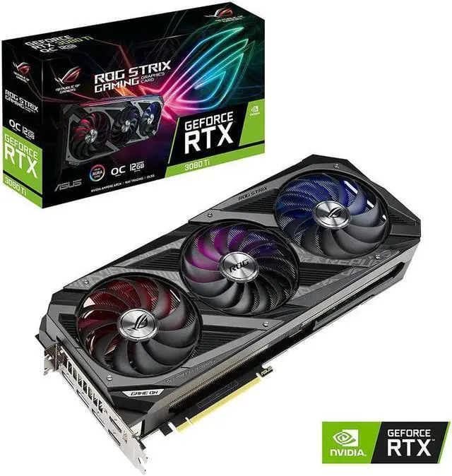 Main image of ASUS ROG Strix GeForce RTX 3080 Ti OC Edition Gaming Graphics Card (PCIe 4.0, 12GB GDDR6X, HDMI 2.1, DisplayPort 1.4a, Axial-tech Fan Design, 2.9-slot), ROG-STRIX-RTX3080TI-O12G-GAMING
