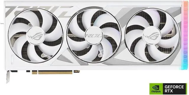 Alt view image 2 of 7 - ASUS ROG Strix GeForce RTX 4090 White OC Edition Gaming Graphics Card (PCIe 4.0, 24GB GDDR6X, HDMI 2.1a, DisplayPort 1.4a) ROG-STRIX-RTX4090-O24G-WHITE