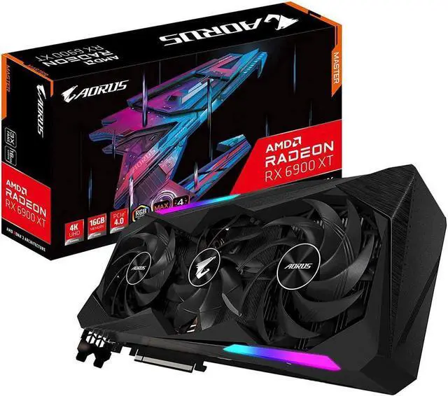 Main image of GIGABYTE AORUS Radeon RX 6900 XT Master 16G Graphics Card, MAX-Covered Cooling, 16GB 256-bit GDDR6