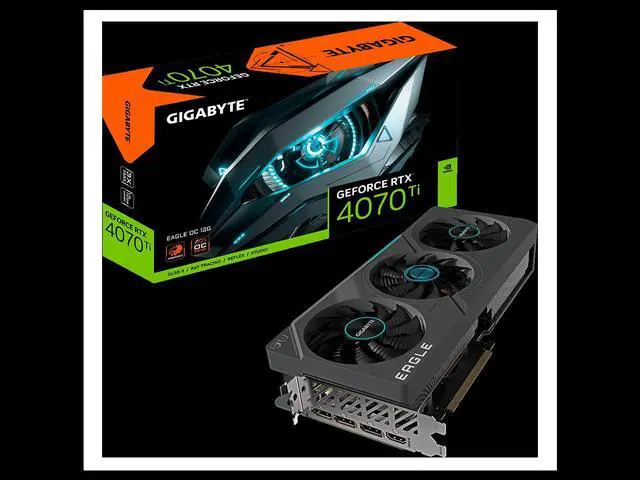 Alt view image 3 of 7 - GIGABYTE GeForce RTX 4070 Ti EAGLE OC 12G Graphics Card, 3x WINDFORCE Fans, 12GB 192-bit GDDR6X, GV-N407TEAGLE OC-12GD Video Card