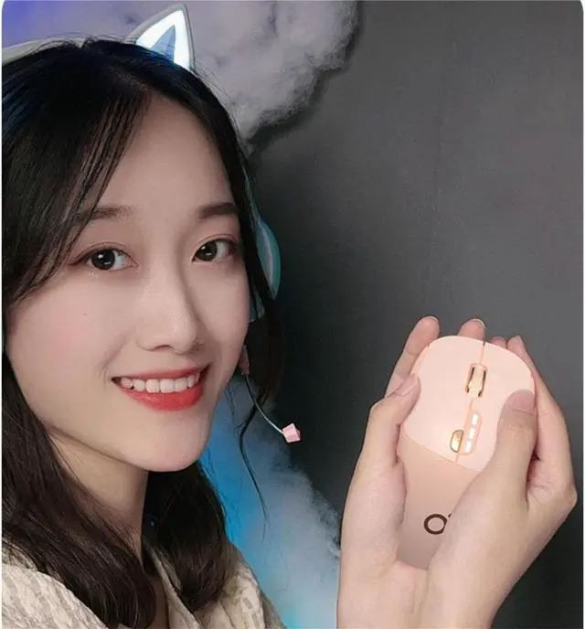 Alt view image 5 of 7 - FANTECH Q5 Sci-Fi Wireless Bluetooth Dual Mode Mouse,Mute Girls Cute Charging Model Gaming Officefor Laptop,1600dpi,Power Display,TYPE-C Charging,Wireless 2.4G,Bluetooth 5.0,Q5 deep grey