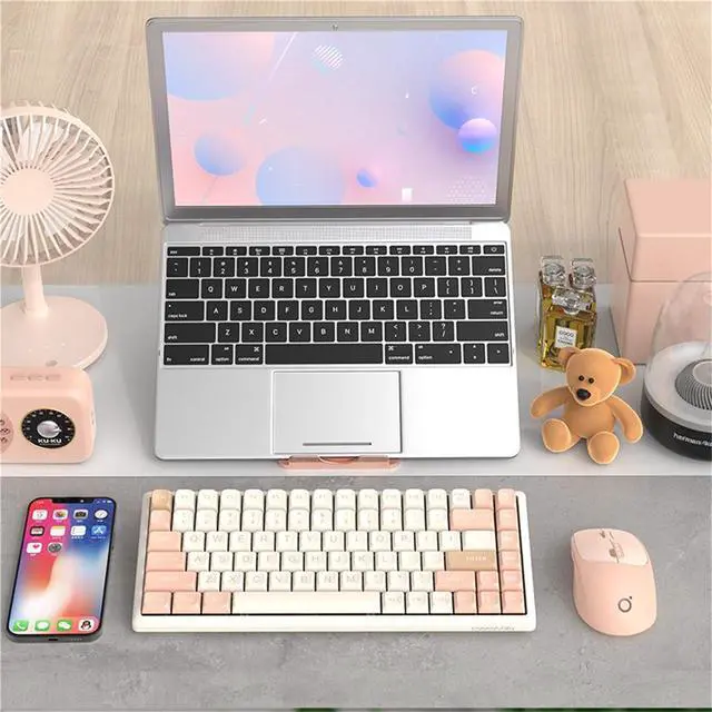 Alt view image 6 of 7 - FANTECH Q5 Sci-Fi Wireless Bluetooth Dual Mode Mouse,Mute Girls Cute Charging Model Gaming Officefor Laptop,1600dpi,Power Display,TYPE-C Charging,Wireless 2.4G,Bluetooth 5.0,Q5 deep grey