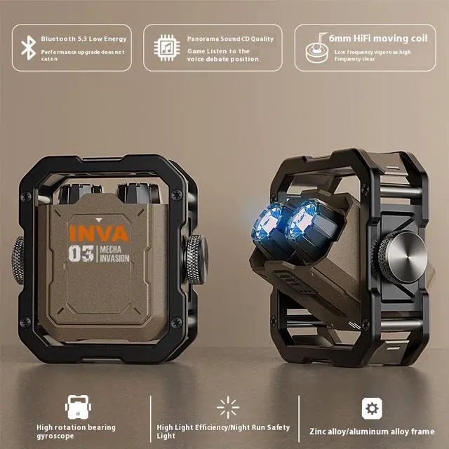 Alt view image 4 of 8 - FANTECH XXPLKPFA  Mechanical Invasion INVA-S Mecha Wireless Bluetooth Headset, Jetpack Trendy Dazzle, Bluetooth 5.3, RGB Light Effect, In-Ear, for ios or Android, for Running Sportscoffee