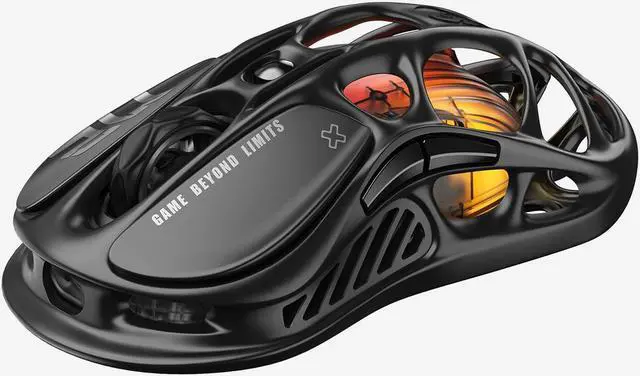 Alt view image 4 of 7 - GravaStar Mercury M2 Wireless Gaming Mouse with 26,000 DPI, PAW3395DM Sensor -79g Lightweight Hollowed-Out Design -5 Programmable Buttons -5 Dynamic Lightsync RGB - Stealth Black