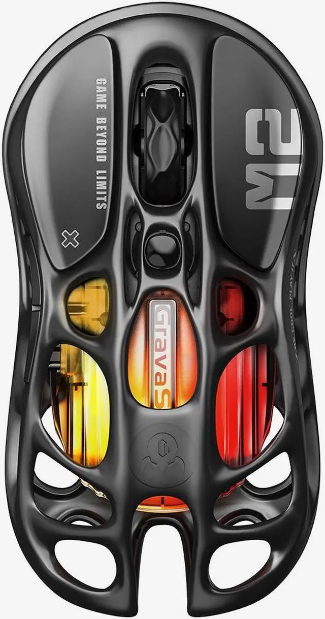 Main image of GravaStar Mercury M2 Wireless Gaming Mouse with 26,000 DPI, PAW3395DM Sensor -79g Lightweight Hollowed-Out Design -5 Programmable Buttons -5 Dynamic Lightsync RGB - Stealth Black