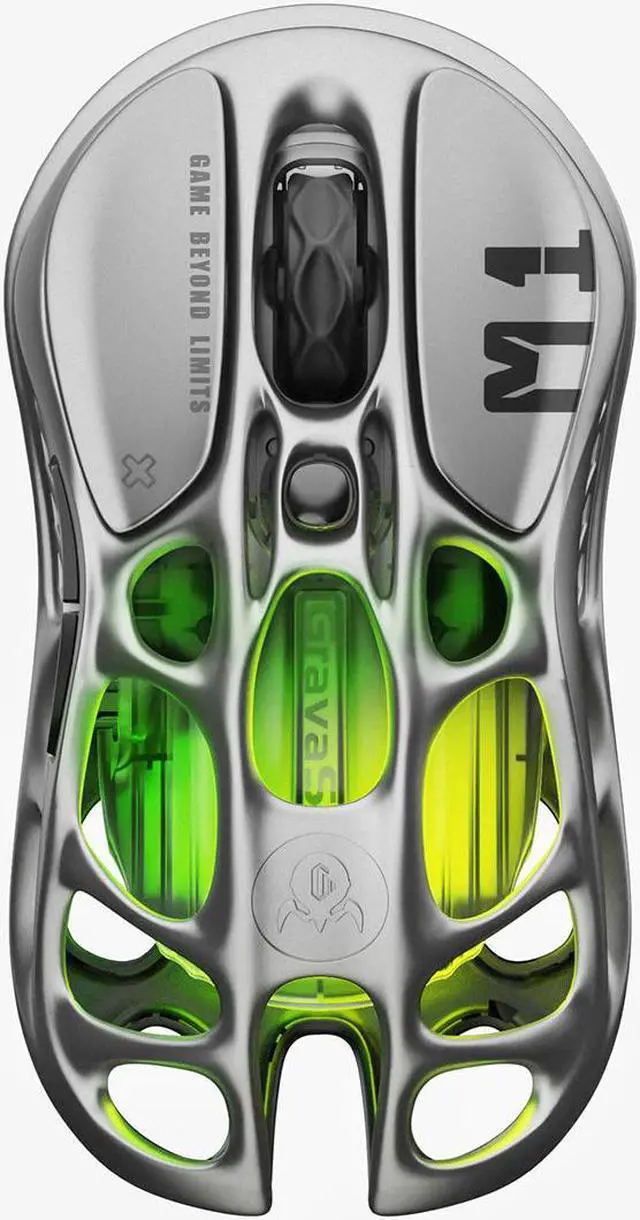 Main image of GravaStar Mercury M1 Pro Wireless Gaming Mouse, Lightweight Magnesium Alloy, 26,000 DPI, PAW3395DM Sensor, 5 Programmable Buttons, Support Wired/2.4GHz/BT, Up to 200 Hours Battery Life