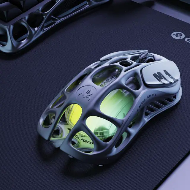 Alt view image 6 of 7 - GravaStar Mercury M1 Pro Wireless Gaming Mouse, Lightweight Magnesium Alloy, 26,000 DPI, PAW3395DM Sensor, 5 Programmable Buttons, Support Wired/2.4GHz/BT, Up to 200 Hours Battery Life