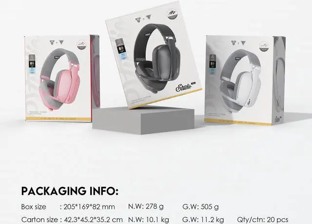 Alt view image 4 of 7 - FANTECH PRO WHGO3 Wired/Wireless Quad-Mode Connected Gaming Headset, 7.1 Surround Sound, Customisable Equaliser, Foldable, Large Capacity Rechargeable Battery, Versatile Low Latency,White