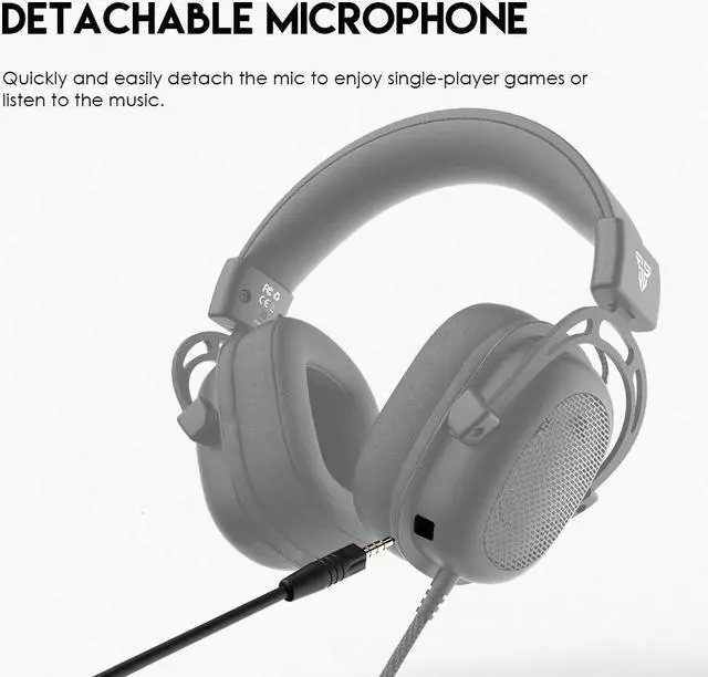 Alt view image 5 of 7 - FANTECH Sonata MH90 Wired Gaming Headset with Noise-Cancelling Microphone, 53 mm Drivers, Lightweight and Comfortable, for PC/Xbox/Playstation/Switch/mobile devices, Black