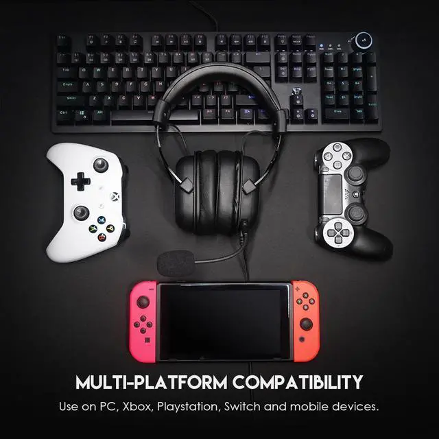 Alt view image 7 of 7 - FANTECH Sonata MH90 Wired Gaming Headset with Noise-Cancelling Microphone, 53 mm Drivers, Lightweight and Comfortable, for PC/Xbox/Playstation/Switch/mobile devices, Black