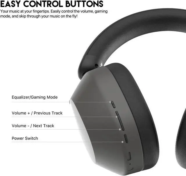 Alt view image 6 of 7 - FANTECH WH06 Go Wired/Wireless Dual Connection Gaming Headset with Easy Control Buttons, High Capacity Rechargeable Battery, Premium Leather, Black