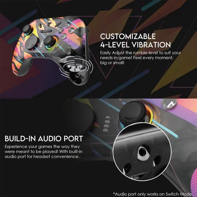 Alt view image 7 of 7 - FANTECH WGP15 SOLARIS EOS PRO Wireless/Wired Gamepad,22 Buttons, High Sensitivity,Adjustable Vibration,Motion Sensor,Hall Effect,Compatible with PC/Steam/Switch/PS4/Ps3/iOS/MacOs/Android,Rainbow