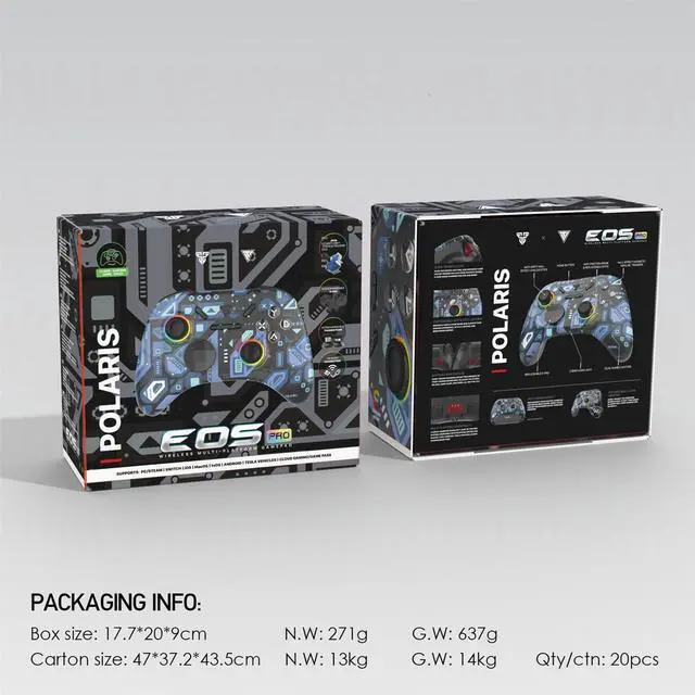 Alt view image 3 of 7 - FANTECH WGP15 POLARIS EOS Wireless/Wired Gamepad,22 Buttons, High Sensitivity,Adjustable Vibration,Motion Sensor,Hall Effect,Compatible with PC/Steam/Switch/PS4/Ps3/iOS/MacOs/Android,Blue